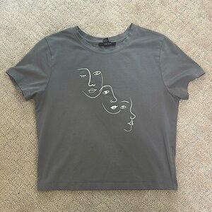 Forever 21 baby tee, size large, grey